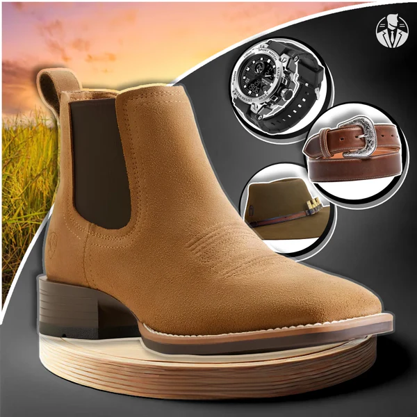KIT Bota Ortopédica Bravado con caña media en 100% cuero bovino + REGALOS Brutos: Sombrero Pralana, Reloj y Cinturón | PROMOCIÓN ESPECIAL 30 AÑOS - ENVÍO GRATIS
