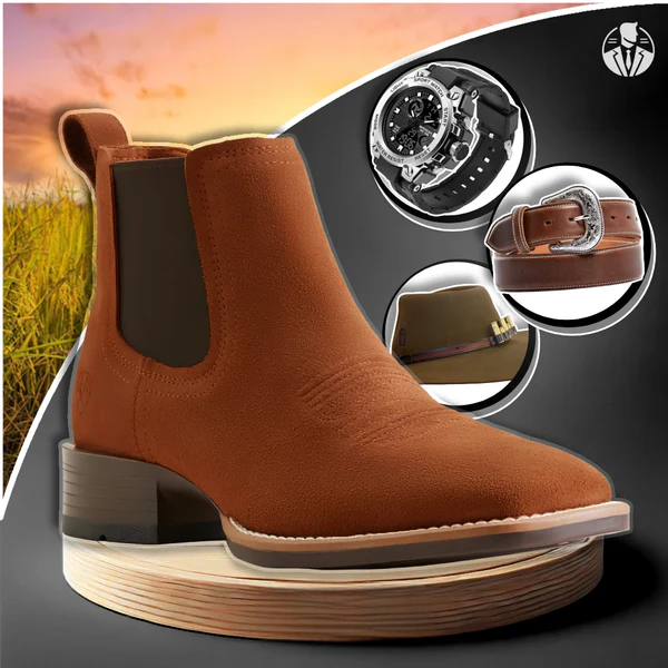 KIT Bota Ortopédica Bravado con caña media en 100% cuero bovino + REGALOS Brutos: Sombrero Pralana, Reloj y Cinturón | PROMOCIÓN ESPECIAL 30 AÑOS - ENVÍO GRATIS